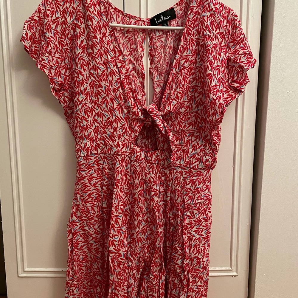 Romper, red and white